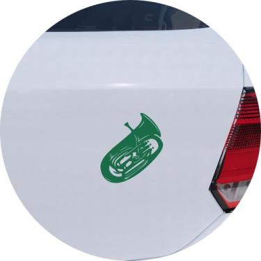 Imagem de Adesivo de Carro Instrumento Tuba - Cor Branco - Melhor Adesivo, Verde