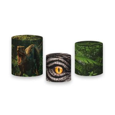 Imagem de Trio De Capa Cilindro - Dinossauro Realista Folhas 008 - Via Cores