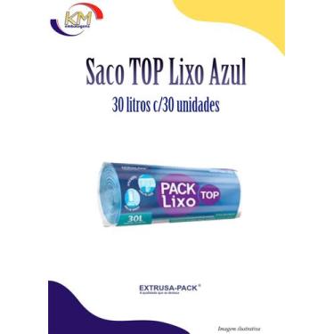 Imagem de Saco Pack Lixo TOP Azul 30 litros c/30 unid. - Extrusa - saco lixo sus