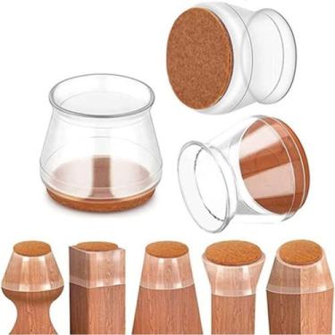 Imagem de Protetor De Pé De Cadeira E Mesa Em Silicone Kit 4 Un. - ImportaCasa