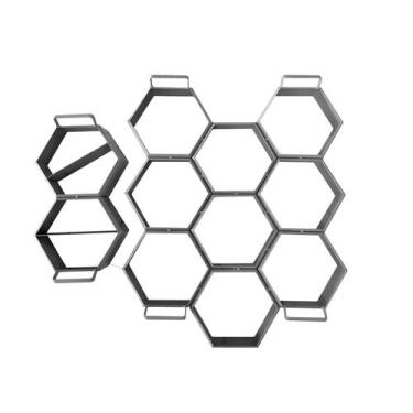 Imagem de Forma Aço de Bloquete Sextavado 25x6cm Lajotinha Passeio Pavimentos - 