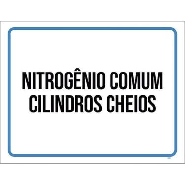 Imagem de Placa Sinalização - Nitrogênio Comum Cilindros Cheios 36X46 - Sinalizo