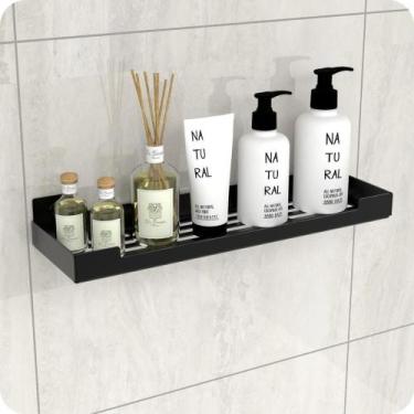Imagem de Porta Shampoo Suporte Organizador Banheiro Preto Fosco ELG - MetalCrom