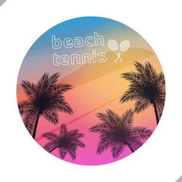 Imagem de Painel de Lona Redondo Beach Tennis Por do Sol Coqueiros - Fabrika da 