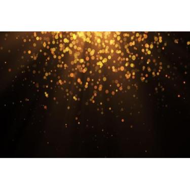 Imagem de Painel de Lona Flocos de Brilho Dourado Fundo Preto - Fabrika de Festa