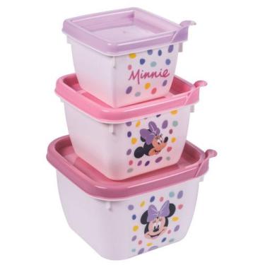 Imagem de Conjunto de pote quadrado Conect Minnie Plasutil ref.7745