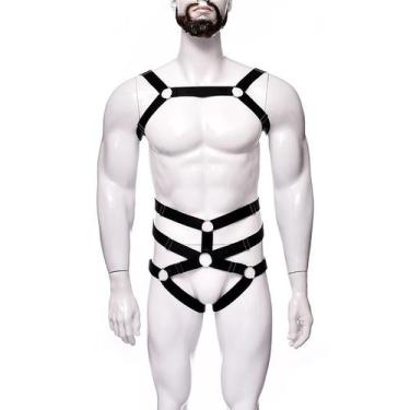 Imagem de Arreio conjunto figurino masculino harness e tanga - Almah Fashion