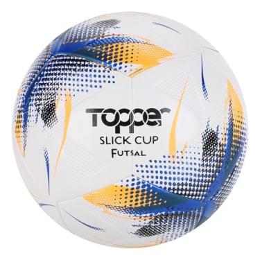 Imagem de Bola Topper Slick CUP Futsal Branca, Laranja, Azul e Preta- Topper