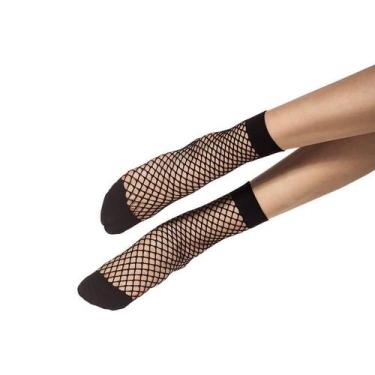 Imagem de Meia Arrastão Lupo 05533-001 Soquete, Preto, ÚNICO