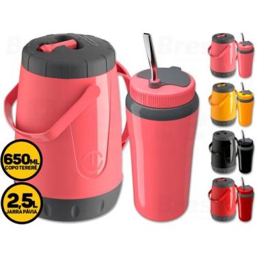 Imagem de Kit Tereré Garrafa 2,5l + Copo 650ml Unitermi, Rosa