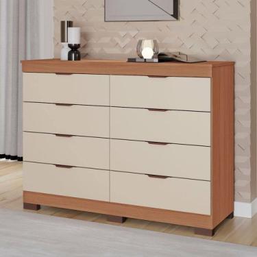 Imagem de Cômoda Isadora com 8 gavetas em MDF premium e Kit de Pés Tuboarte, Fre