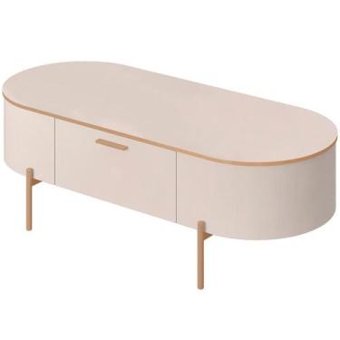 Imagem de Mesa De Centro Decorativa Sala de Estar Orgânico Giverny D05 Off White