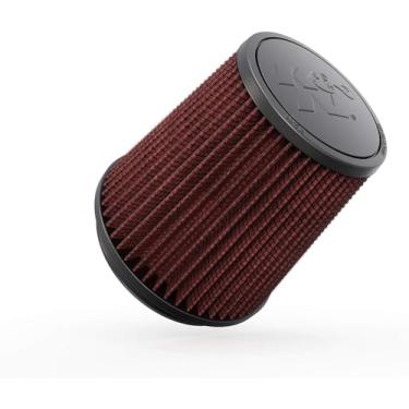 Imagem de K&N Filtro de ar universal universal de alto fluxo vitalício: alto desempenho, premium, lavável: diâmetro da flange: 12 cm, altura do filtro: 15 cm, comprimento da flange: 0,625 polegadas, forma