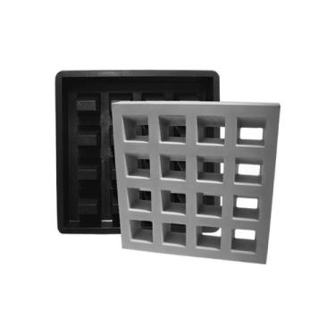 Imagem de Forma Elemento Vazado 16 Furos Anti Chuva Tipo Veneziana 39x39x07CM - 
