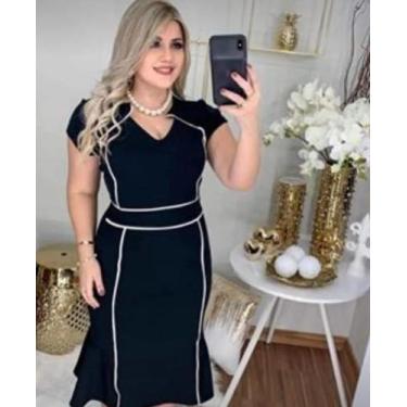 Imagem de Vestido Midi Plus Size Viés Moda Evangélica Feminina - Miss FLOWER, Pr