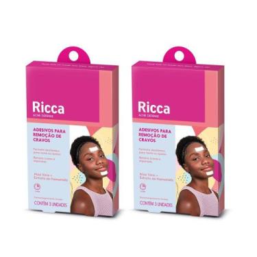 Imagem de Kit 2 Cx Adesivos para Remoção de Cravos Testa Queixo Acne Defense Ric