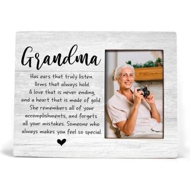 Imagem de XDFVL Porta-retrato para avó, presentes para avó, presentes de dia das mães para vovó, vovó tem orelhas que realmente ouvem, porta-retrato 10 x 15 cm