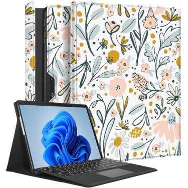 Imagem de Wazzasoft Capa para Microsoft Surface Pro 9 de 13 polegadas 2022 para mulheres lindas meninas capa fólio flor branca proteção compatível com teclado tipo capa para Windows Surface Pro 9 capa de tablet