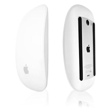 Imagem de uqy Capa de silicone para mouse para Apple Magic Mouse 1&2, à prova de quedas, à prova de poeira, capa ultrafina (branca)
