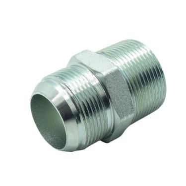 Imagem de CDQBWKJGFJ 1 adaptador de tubo macho 37° Flare JIC (1-5/20.3 cm-12) x 1-1/10.2 cm macho NPT encaixe hidráulico de aço banhado