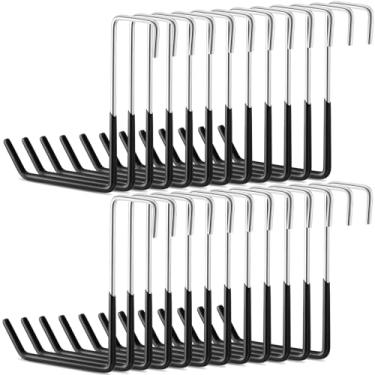 Imagem de Zonon 24 ganchos de gancho de caibro, ganchos grandes, revestidos de vinil, resistentes, para garagem, bicicleta, revestimento antiderrapante, organizador de armazenamento para equipamentos