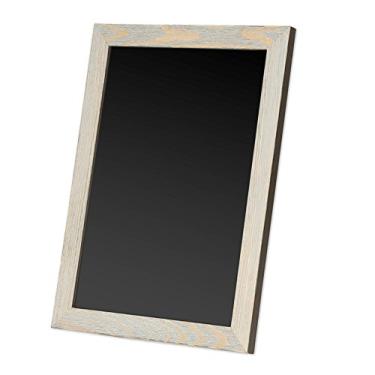 Imagem de Placa de quadro-negro emoldurada Ilyapa – Tamanhos de 25,4 x 35,56 cm ou 30,48 x 40,64 cm – Placa de giz de cozinha rústica para pendurar – 3 cores para escolher!, Graywash, 12x16 Inches