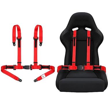 Imagem de Yakitoko Conjunto universal de arnês de segurança de 4 pontos de 5 cm serve para kart, UTV, quadriciclo, vermelho de corrida