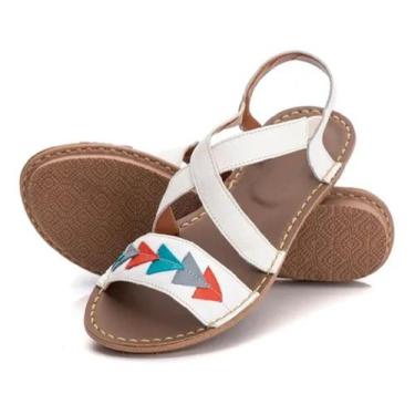 Imagem de Sandália Rasteirinha Feminina Em Couro - DANDY, Branco, 37