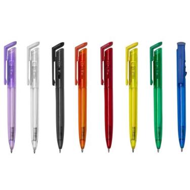 Imagem de Kit 100 Canetas P/ Personalizar Mod New Rubi Transparente 1098l S/ Gra