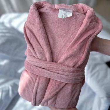 Imagem de Roupão de Banho Adulto Feminino Robe de Plush Quente e Macio - Bella E