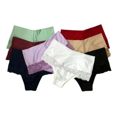 Imagem de Kit 10 Calcinha Cintura Alta Yara Pós Parto Forro 100% Algodão  408 - 