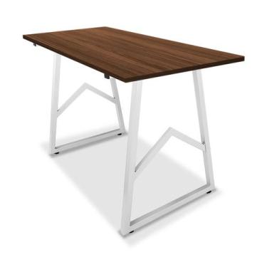 Imagem de Mesa Cozinha Jantar Industrial Copacabana 100x60 Branco/Villandry - Ge