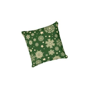 Imagem de Almofada com enchimento Flocos de Neve Verde - Fabrika De Festa