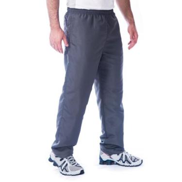 Imagem de Calça Tactel Sem Forro Butu Biru Masculina Plus Size Cinza, Cinza, G3