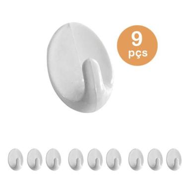 Imagem de Kit 9un suporte parede adesivo pano prato chaves gancho - clink