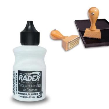 Imagem de Tinta Almofada para Carimbo Preta 40ml Alto Rendimento - Radex