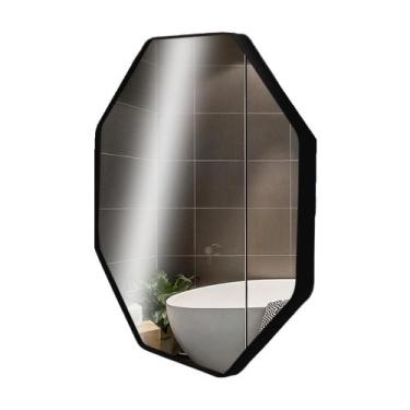 Imagem de Espelho Moderno Sextavado Decorativo sem Alça 60 cm - VSA, Preto