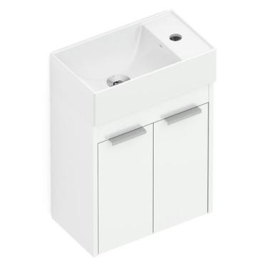 Imagem de Kit Gabinete Saveiro 2 Portas 40X22 com Lavatório Integrado Celite