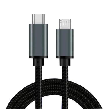 Imagem de Cabo USB-C para Micro USB 1m Carga Rápida 2.4A 480Mbps - HDmatters