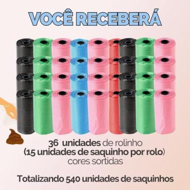 Imagem de Kit Refil Cata Caca Saco Saquinho Coletor Lixo Coco Pet Cães Gatos Hig