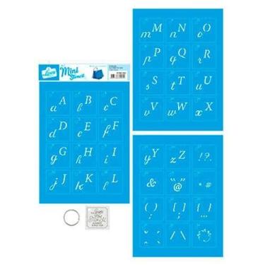 Imagem de Kit Mini Stencil Alfabeto Cursiva- STMI2-002 - Litoarte