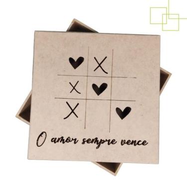 Imagem de Caixa Dia dos Namorados  Presente Artesanato em MDF Decorada 15x15x5 -
