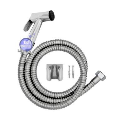 Imagem de Ducha Higiênica Metal Gatilho Mangueira 1,80 Mt Sem Registro Cor:Croma