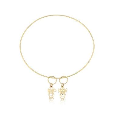 Imagem de Argola Pulseira FILHOS CASAL fio pingenteS BERLOQUE Ouro 18k - MAEHLER