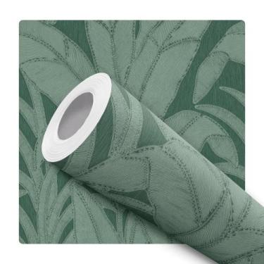 Imagem de Papel de Parede Adesivo Folhagem Verde Decoração Moderna Quarto Sala d