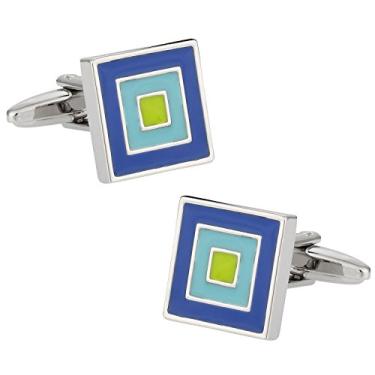 Imagem de Abotoaduras quadradas azul Aqua Cuff-Daddy