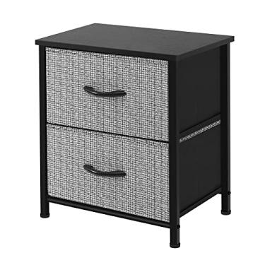 Imagem de AZL1 Life Concept Cômoda organizadora de móveis com 2 gavetas para quarto, corredor, entrada e armários, preto e branco