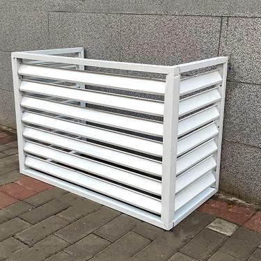 Imagem de Cobertura de ar condicionado para unidades externas Tela de cerca de ar condicionado de alumínio resistente Privacidade externa Tela de cerca CA Prateleira de plantas com veneziana para jard