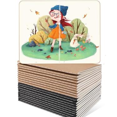 Imagem de Oucaru Caderno de bolso com 24 peças, 8,9 cm x 14 cm, 2 cores, 52 páginas, caderno em branco, pequeno bloco de notas para estudantes, viajantes, material escolar