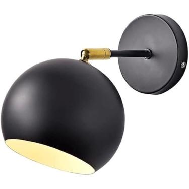 Imagem de Luminárias de parede de metal redondas Nordic Simplicity Criatividade Direção ajustável Escadas Corredor Arandelas de parede Personalidade E26/E27 Base Luz de parede para cabeceira Sala de j